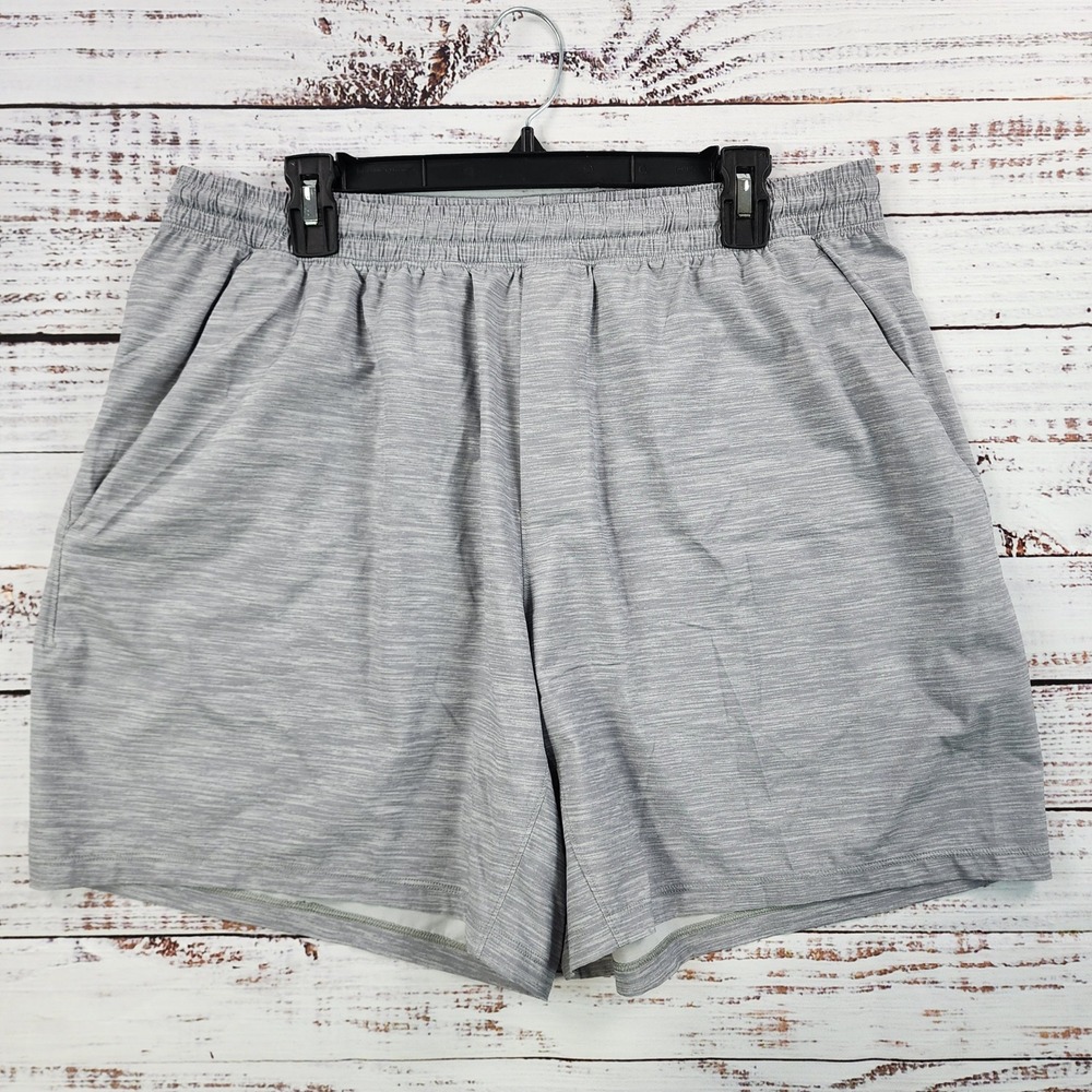 Lululemon Men's At Ease Short 7" XXL Heathered Light Grey Textured